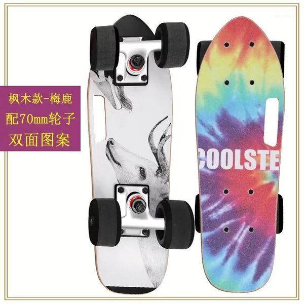 

7-tier maple wood single rocker complete assembled ready to ride maple wood mini fish cruiser surfing skateboard1