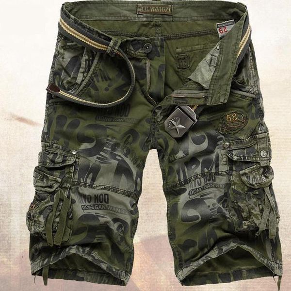 

2020 summer tooling shorts male hip-hop cotton loose camouflage multi-pocket beach bermuda masculina casual shorts1, White;black