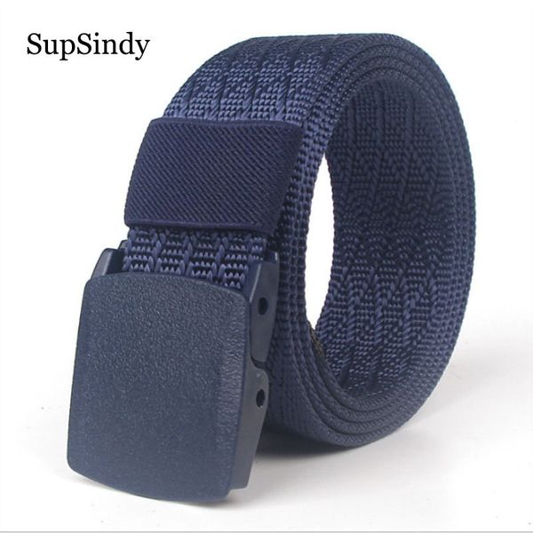 

supsindy men&women canvas nylon belt fashion pom automatic buckle belts for women outdoor tactical belt military male strap blue, Black;brown