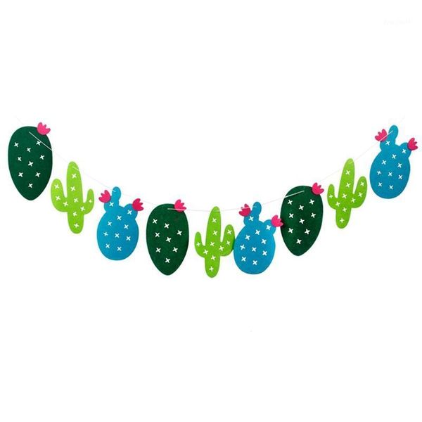 

1 set non-woven fabric cactus garland banner flag bunting garland party favors home decoration birthday party event supplies1