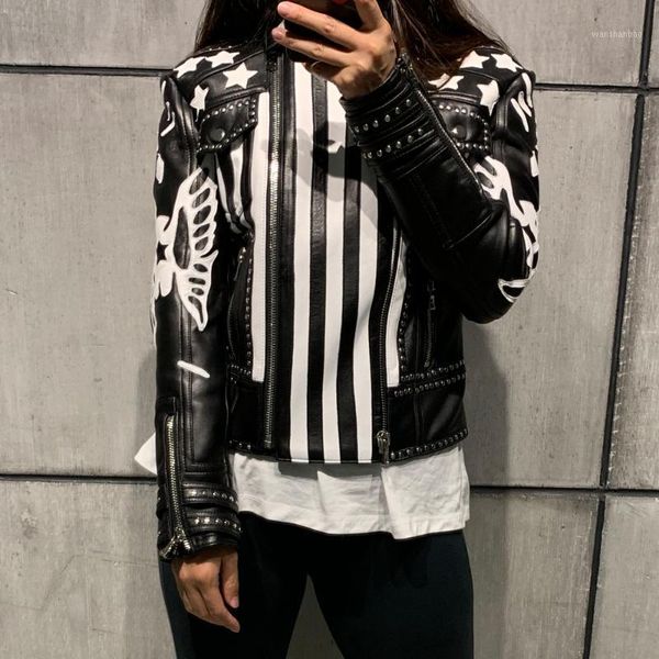 

genuine leather jacket women sheepskin jacket ladies real leather1, Black