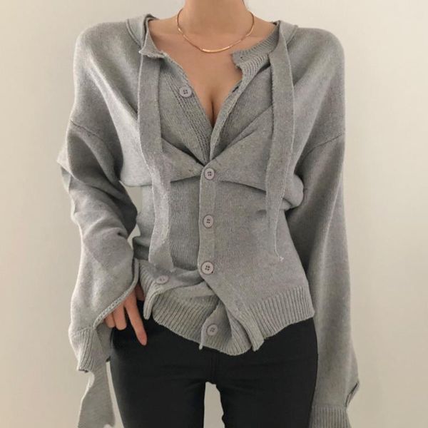 

women's sweaters knitted sweater pullovers for women long sleeve single breasted fashion design female jumper red grey clothing, White;black