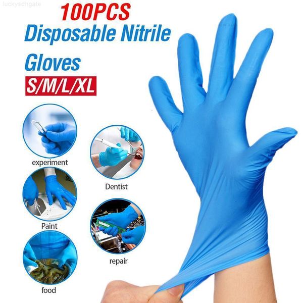 

factory3j65allergy white 100pcs/lot blue grade waterproof food black disposable work safety nitrile gloves mechanic