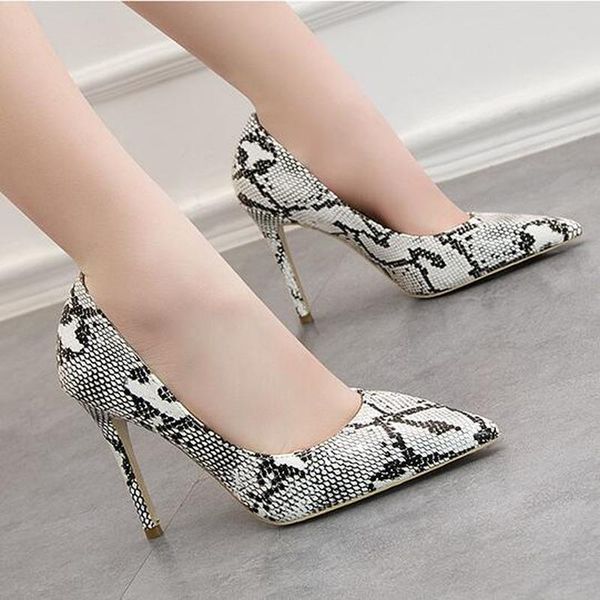 

dwayne women single shoes snake pattern super high heel shoes nightclub pumps ladis high heels 569, Black