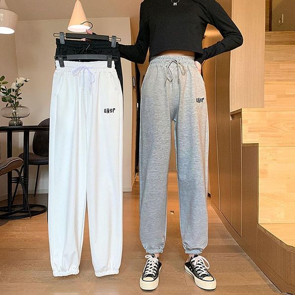 

winter oversized women harem pants lady wide leg loose high waist lantern pencil slacks female fashion slim sports long trousers, Black;white
