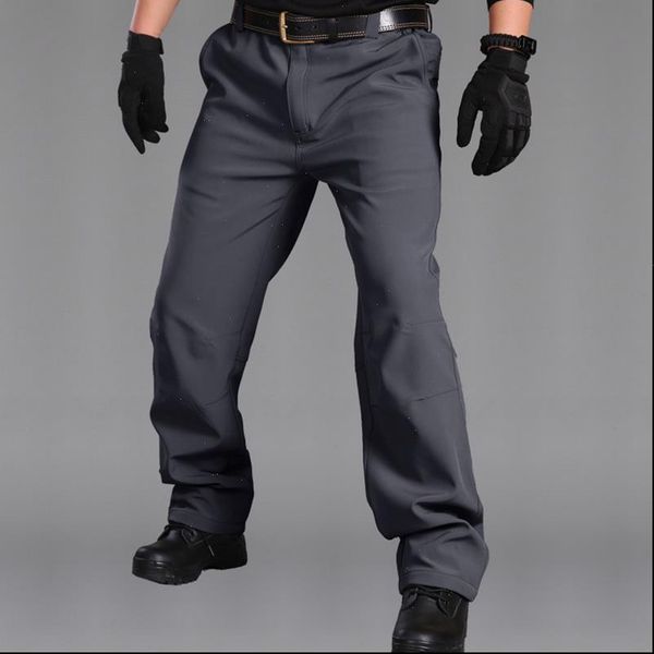 

classic solid outdoor hiking pants men long sports camping trousers men zipper pants thick warm hunting pant hombre, Black