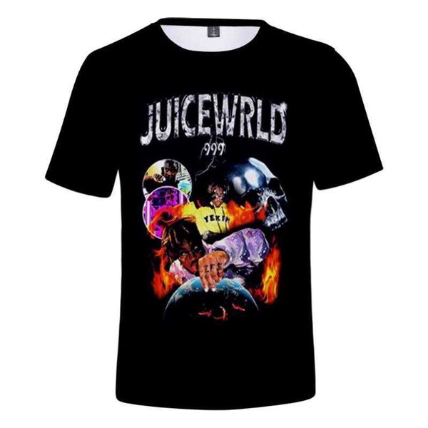 

men's t-shirts 3d t-shirt juice wrld t shirt y2k aesthetic hip hop swag short sleeve men streetwear fashion loose summer gothic, White;black
