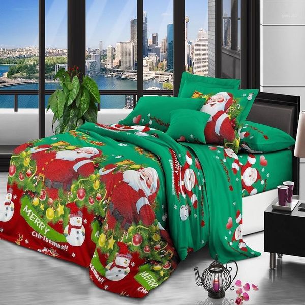 

santa claus bedclothes three-piece set four-piece set christmas gift for son and daughte1