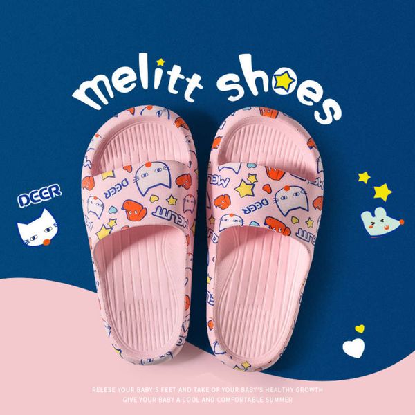 

sandals xiaolumili summer children's slippers lovely girl's sho baby non slip soft sole home cartoon bathroom, Black;red