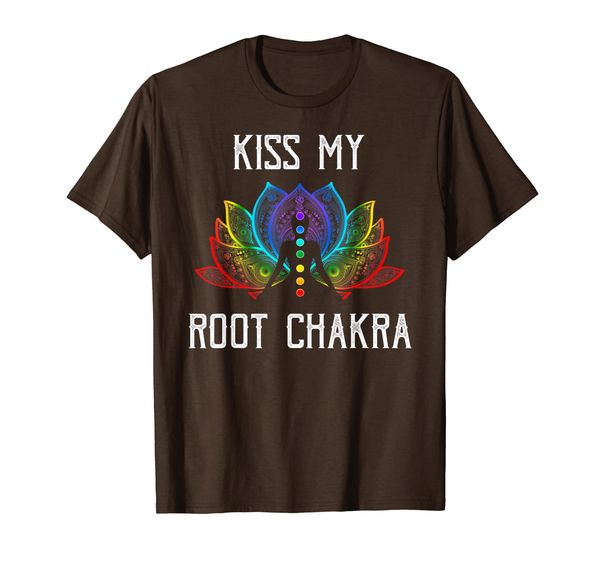 

funny zen yoga lover shirt kiss my root chakra yogi gift, White;black