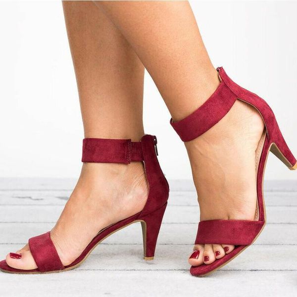 

women mid low blocks high heels sandals ankle strap work open toe summer shoes comfort soft breathable for party1, Black