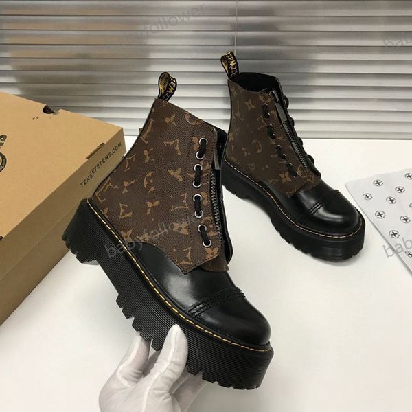 

popular brand men's boots martens leather winter warm shoes motorcycle ankle boots doc martens fur men's muffin platform shoes, Black;red