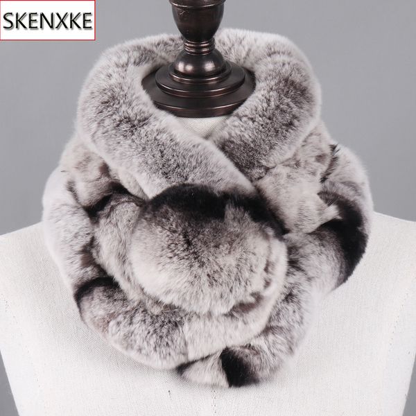 

new winter natural rex rabbit fur ring scarf women warm real rex rabbit fur mufflers russian lady genuine rex rabbit fur scarves y201007, Blue;gray