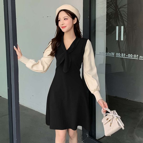 

knitted winter show autumn sweater and 2020 thin splicing breast feeding pregnant women's drs, White