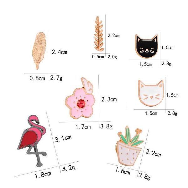 

cute cat brooches colorful enamel pins badge for clothes colorful cartoon brooches succulents plant cactus ja sqcaqw homes20075072108, Gray
