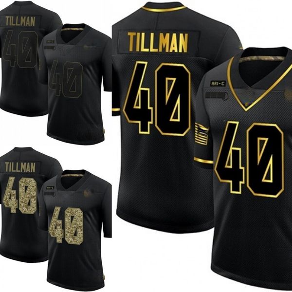 

men #40 pat tillman 2020 salute to service camo limited women youth nfl jerseys black, Black;red