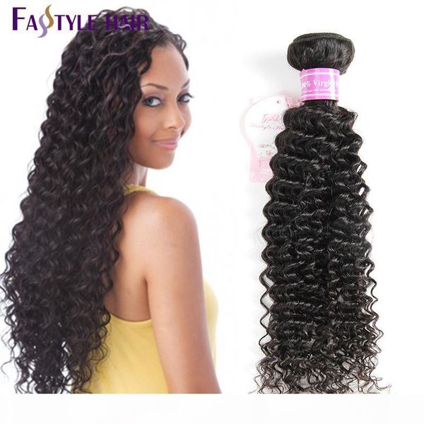 

fastyle brazilian kinky deep curly 5pc lot unprocessed peruvian malaysian indian virgin human hair extensions bundles cheap, Black
