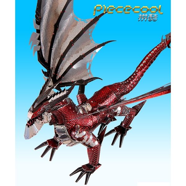

piececool the black dragon 3d laser cutting jigsaw diy metal model nano puzzle kids educational puzzles toys y200421