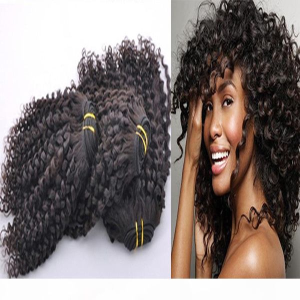 

mongolian kinky curly virgin hair good quality 8a afro kinky curly hair 3pcs lot mongolian hair weave bundles, Black