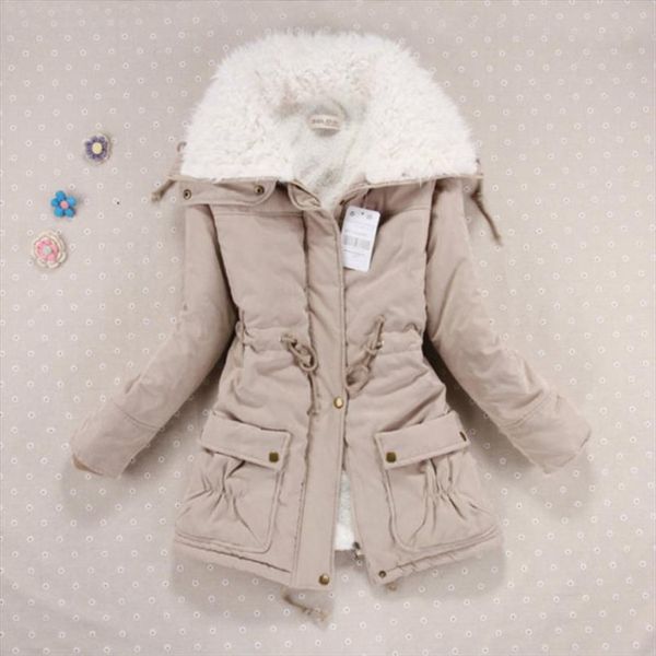 

winter clothes women fleece lamb fur parka thick woman winter coats and jackets warm parkas women plus sizes jacket, Black