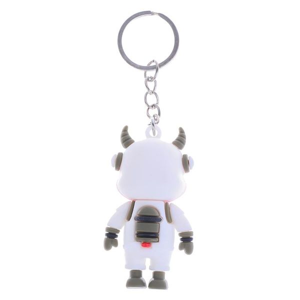 

2021 year of the cow keychain space cattle keychain car bag pendant keyring, Silver