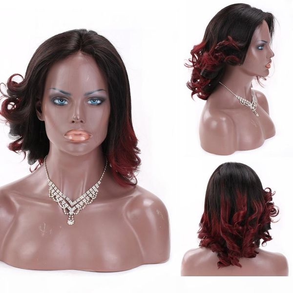 

t1b 99j color good quality 4x4 lace closure human hair wigs pear flower wave brazilian human hair wigs 130% density 150% density, Black;brown