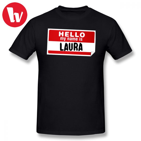 

laura hello my name is laura name tag письмо печать графический мужской основные 4xl спорт толстовка с капюшоном толстовка футболка