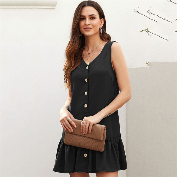 

2021 new novo estilo decote em v nico breasted sem mangas solto cardigan colete feminino rw6l, Black;gray