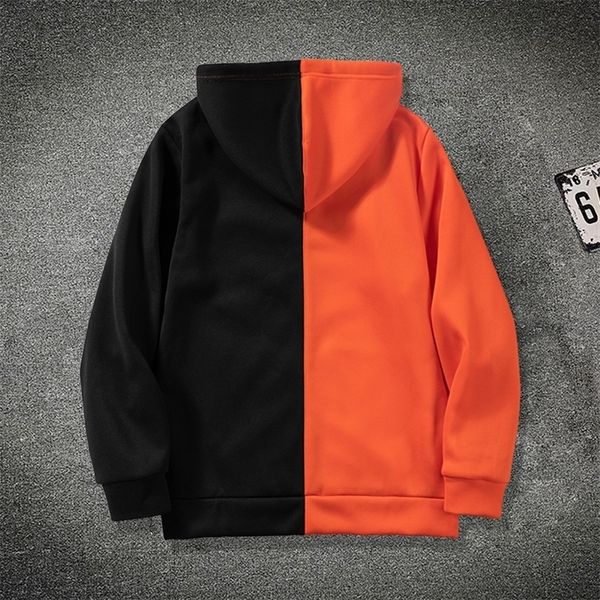 

mens sweatshirts patchwork casual hooded sweatshirt men cardigan zipper hoodies men coat male solid streetswear red black 201104