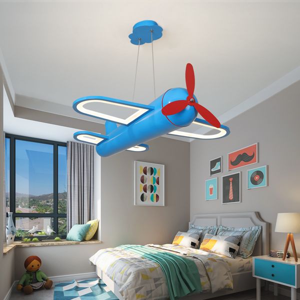 

2021 new led chandeliers light for bedroom children room modern cartoon airplane pendant kids nursery creativity indoor fixture 8yl7