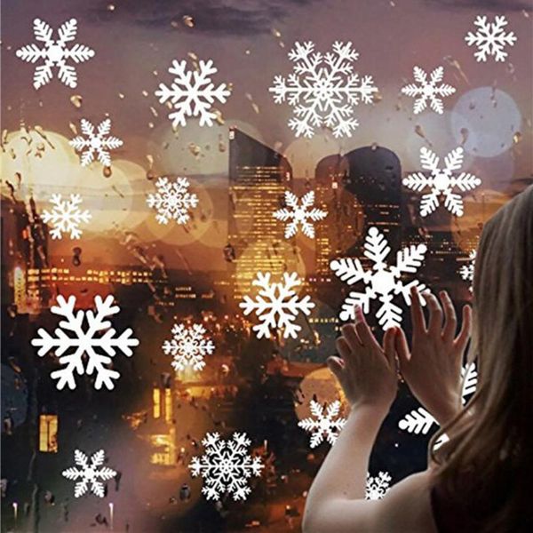 

new27pcs snowflake window sticker stickers room wall decals christmas decorations for home new year 2021