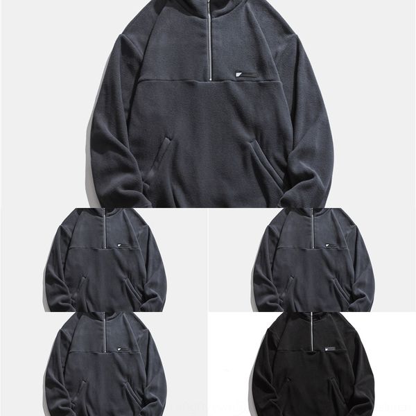 

xflqp южной осени лето платья 2020 стиля бренда свитера стенд воротник пальто zippersweater zipperhalf молния сторона мода новый молодежный, Black