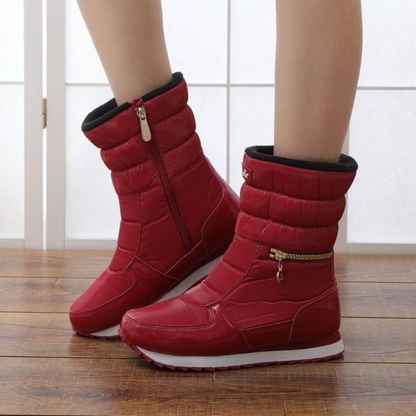 

boots women winter shoes fashion snow platform mid-calf lined waterproof warm for casual shoes1, Black