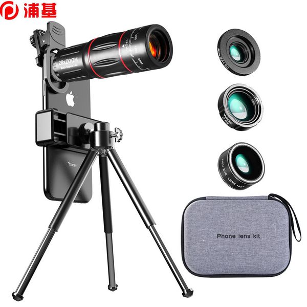 

28x hd mobile phone camera lens telescope zoom macro lens for iphone samsung smartphone fish eye lente para celular
