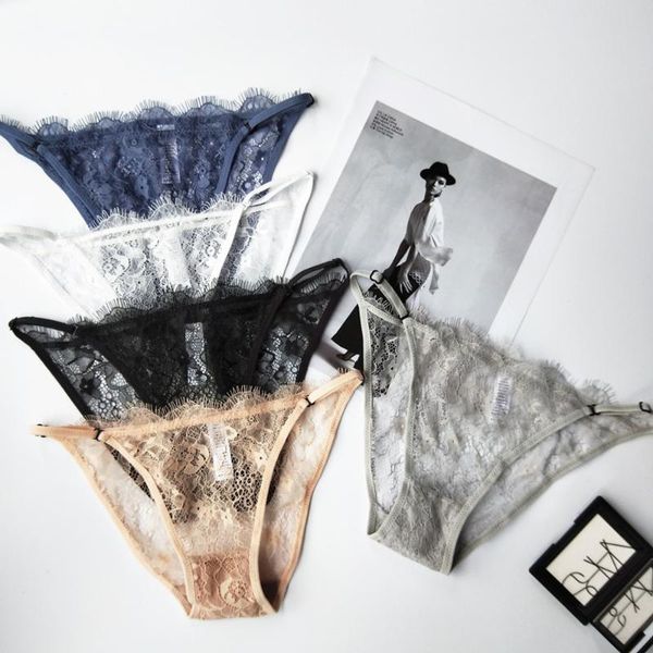 

new lace panties women transparent temptation seamless low-waist briefs female adjustable ladies underwear, Black;pink