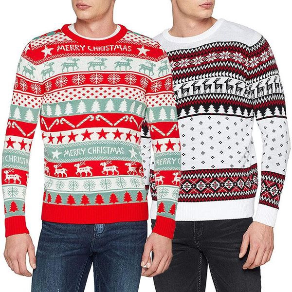 

xmas sweater men sweaters knitted pullover knit jumper knit sweatshirt men, White;black