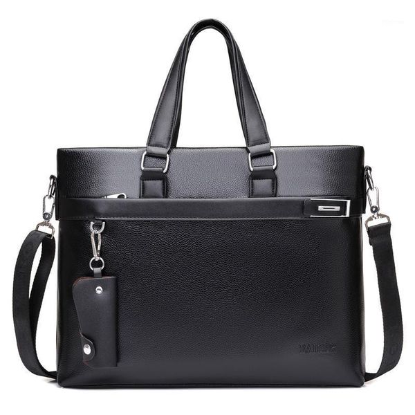 

briefcases 2021 luxury leather business men's briefcase male fashion shoulder bag men messenger boy casual tote computer 14 inch1