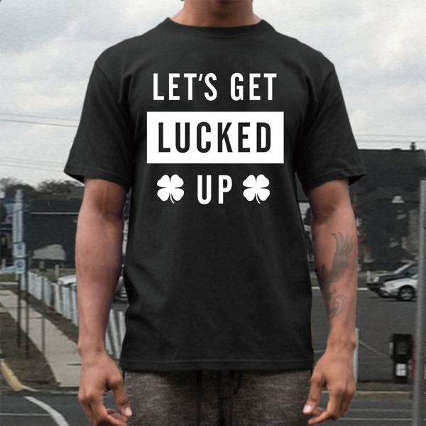 

2020 winter new large men's lucked clover print round neck loose short sleeve t-shirt for men and women, White;black