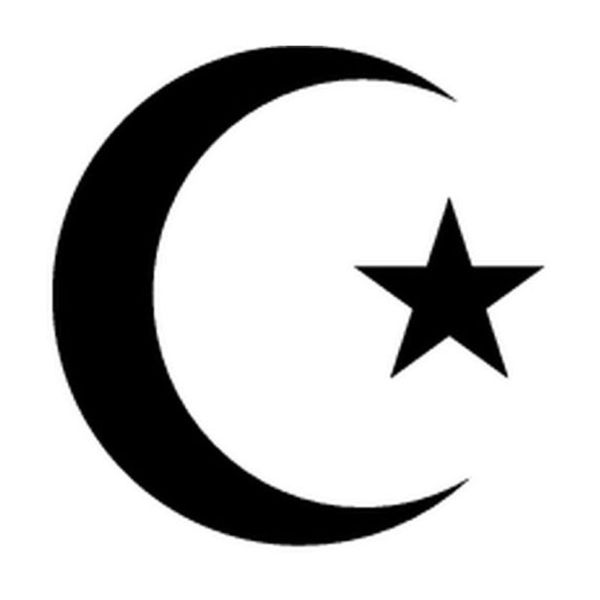 

14cm*14cm islam muslim symbolic car-styling vinyl car sticker black/silver s3-5114