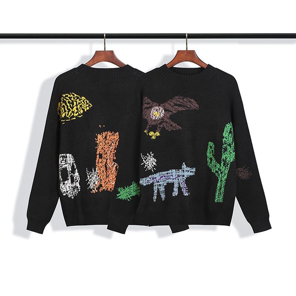 

20ss angel cartoon animal pullover sweater new style european and american fashion men and women couples base autumn size s-xl, White;black