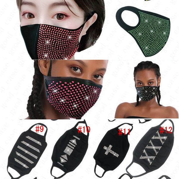 

star washable reusable mask super blingbling diamond masks face shield sun drill shiny face cov fj2t