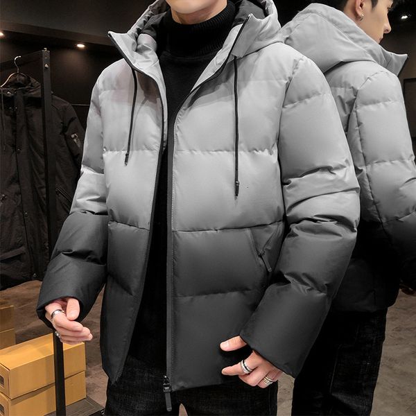 

2021 new winter padded gradient puffer jacket man thick warm coat fashion clothes men plus size 5xl 2m9b, Black;brown