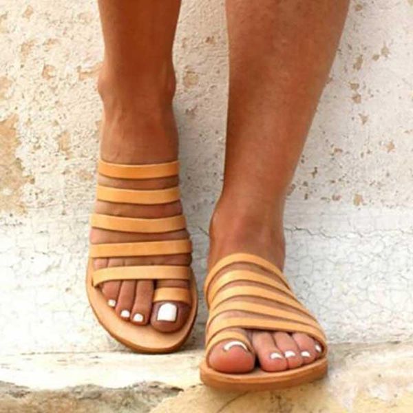 

women flat sandals summer 2021 gladiator sandals ladies strap slippers roman female flip flops outdoor casual sandales femme, Black
