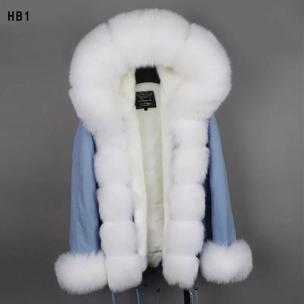 

female 2021 new coat fox big skin collar keep warm winter removable lining parker clothes pt8j, Black