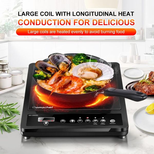 

induction cookers cooker portable 2000w, ceramic glass plate with led display electric hob portable, sensor touch control, timer