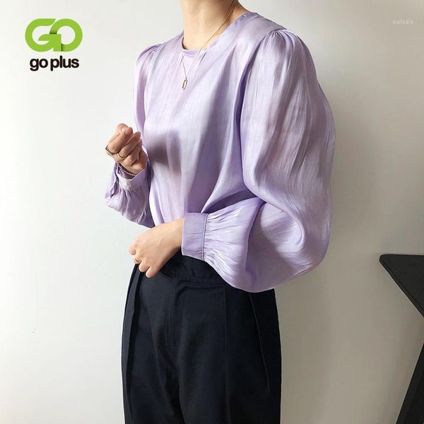 

women's shirt blouse clothing vintage round neck long sleeve loose shirts blouses womens ropa mujer blusas mujer de moda 20201, White