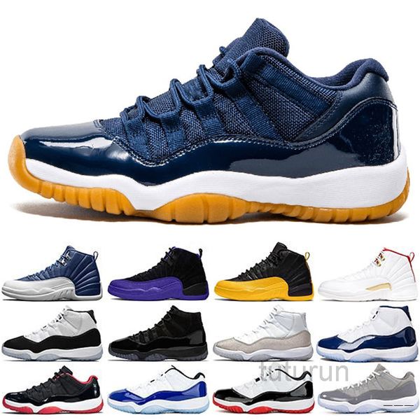 

11 low bred white blue concord men women 11s basketballs shoes 4 metallic orange red purple 13 flint lucky green sneakers with box rx-4, Black