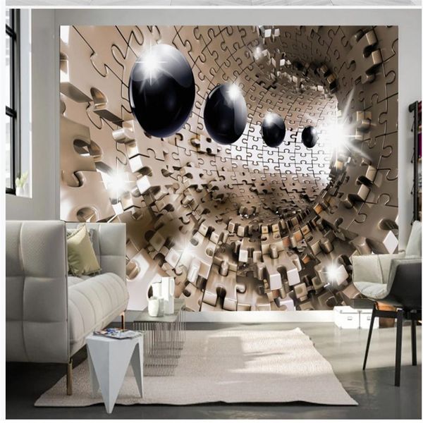 

customized wallpaper for walls 3d stereoscopic wallpaper 3d space extension metal industrial style restaurant bar background wall mural