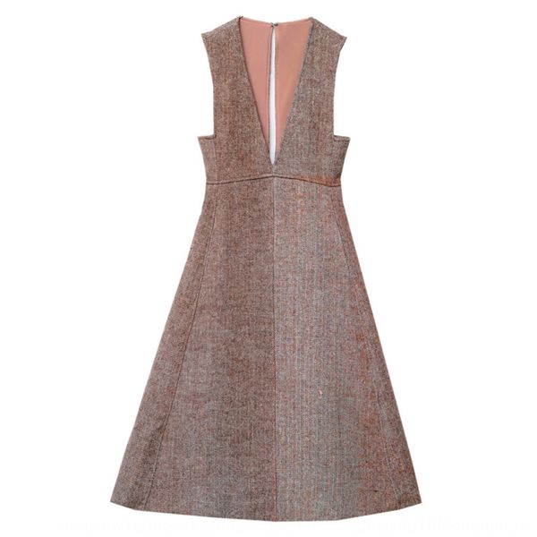 

woollen dress shoulder strap vest long women's autumn dress 2020 new sweater with shoulder belt skirt two sets autumn winter sleeveless, Black;gray