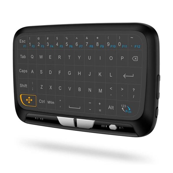 

h18 2.4ghz full touchpad keyboard, wireless keyboard mouse mode remote control with vibration feedback for smart tv